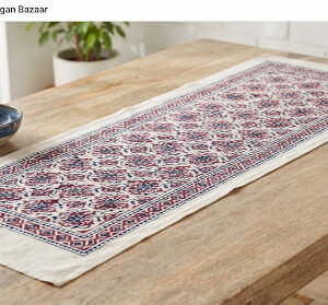 Ajrak Block Table Runner