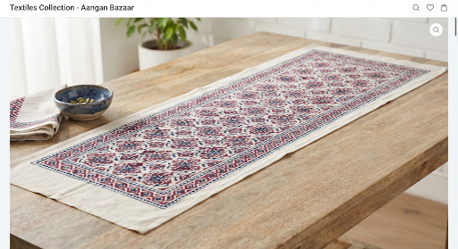 Ajrak Block Table Runner