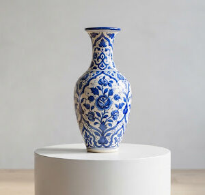Hand-Painted Indigo Vase