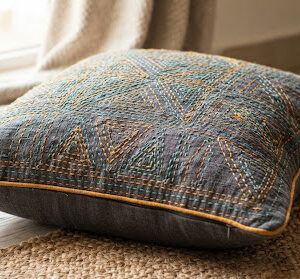 Kantha Stitch Cushion